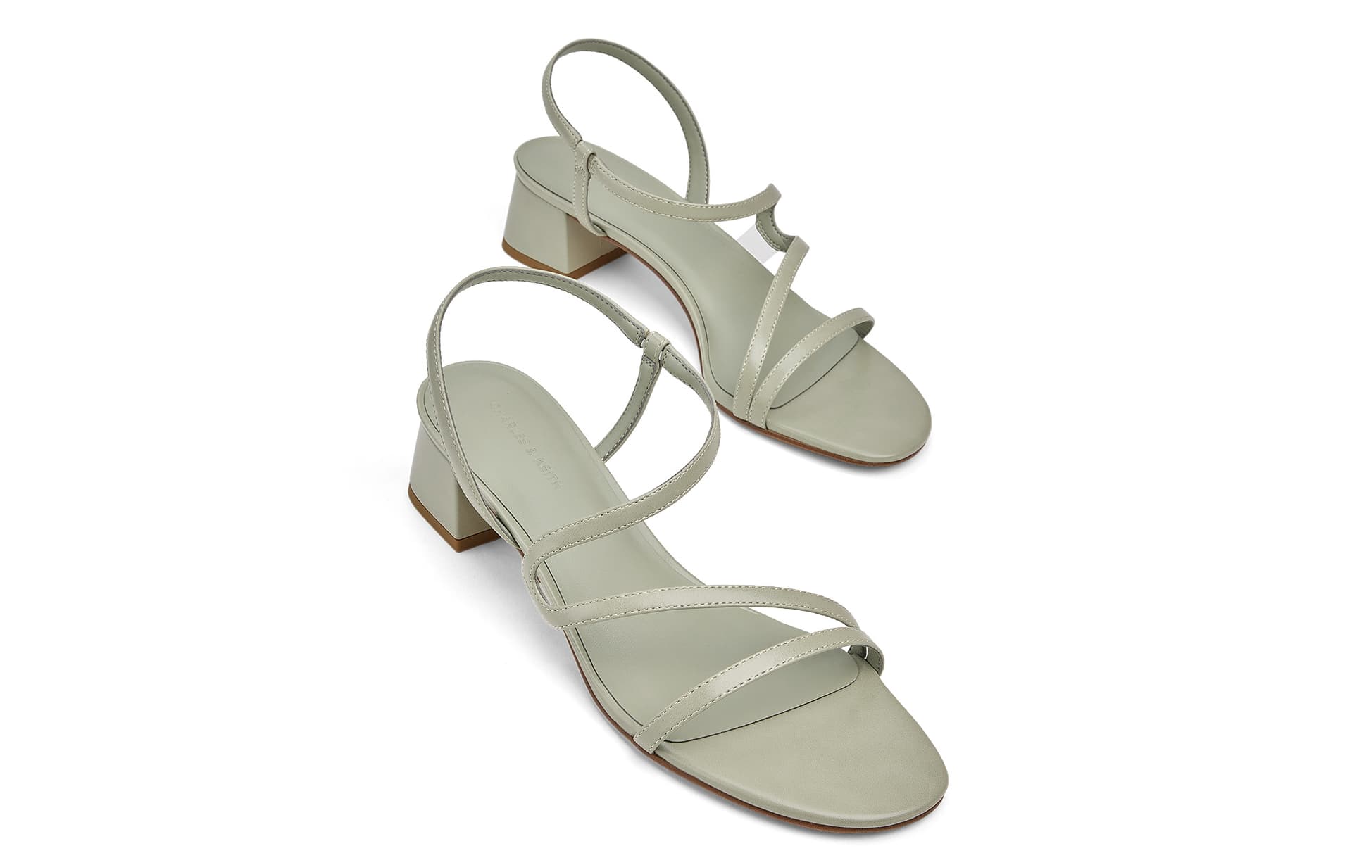 Шлёпанцы CHARLES&KEITH Летние минималистичные сандалии на грубом каблуке 4,5 см с комбинацией тонких ремней в гладиаторском стиле - изображение 3