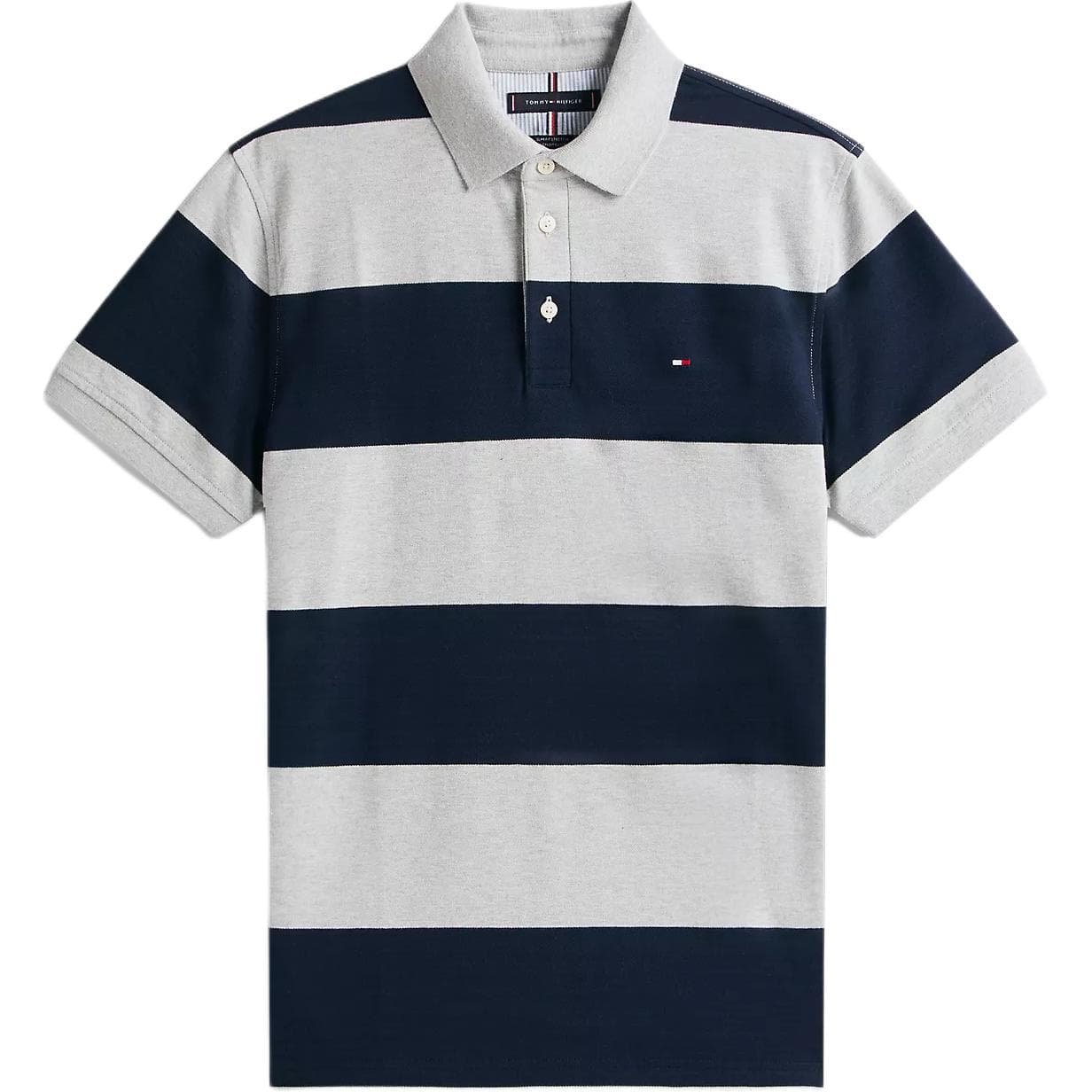 Поло Tommy Hilfiger Серый Конопляное волокно Морская синяя полоска Мужская рубашка поло - изображение 1