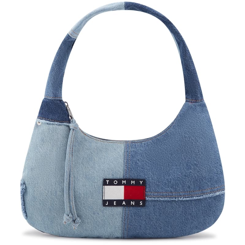 Мини-сумка Tommy Hilfiger Хлопковое волокно Подмышечный Сумка на плечо Женские Джинсовый синий - изображение 1