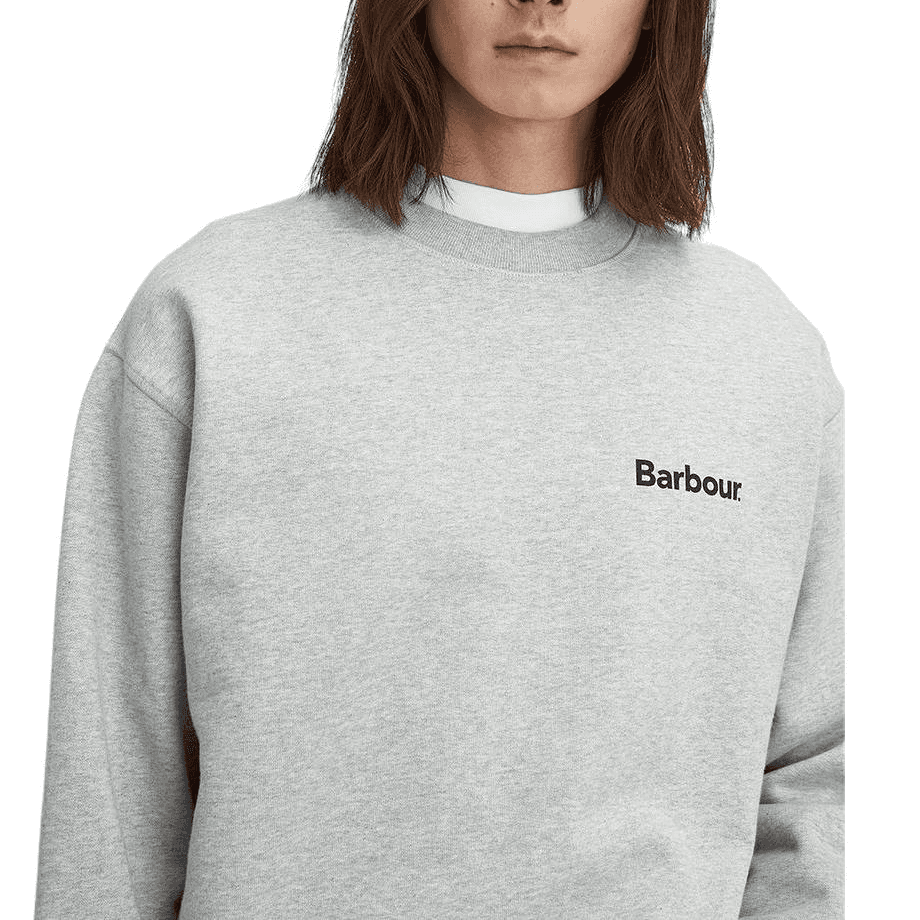 Кофта BARBOUR Brushed Nicholas Однотонный свитшот с круглым вырезом и длинными рукавами Мужской Серый - изображение 5