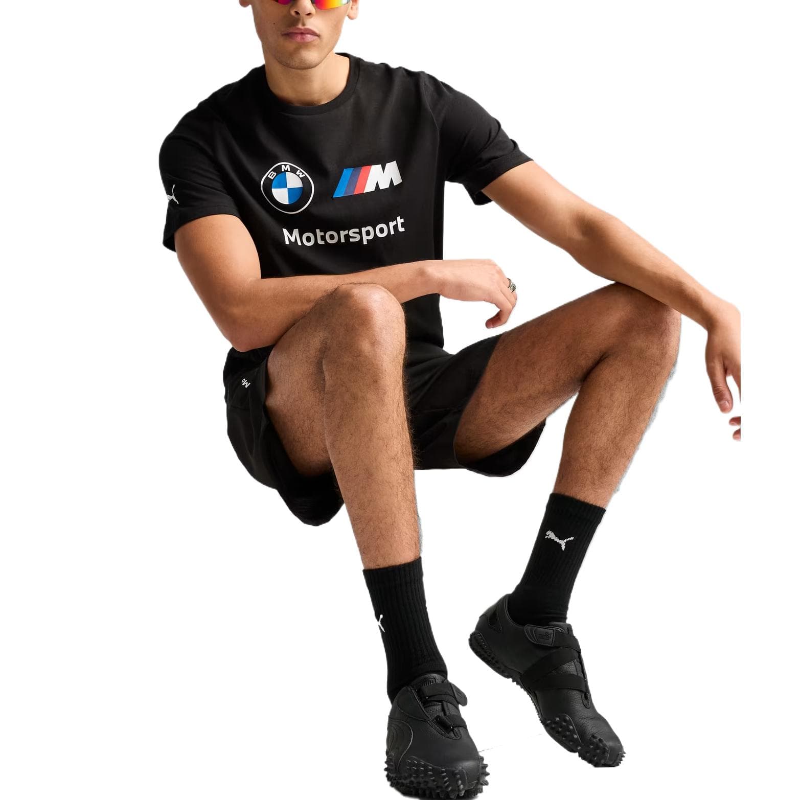 PUMA BMW M MOTORSPORT ESSENTIALS Гонки T Рубашка Мужская Черная - изображение 5