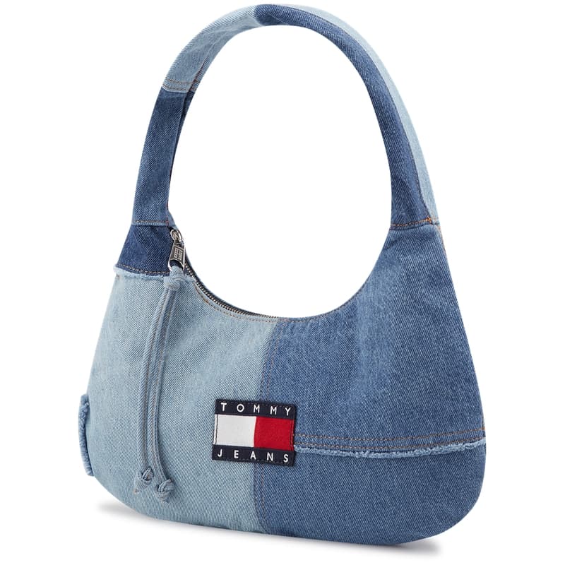 Мини-сумка Tommy Hilfiger Хлопковое волокно Подмышечный Сумка на плечо Женские Джинсовый синий - изображение 2