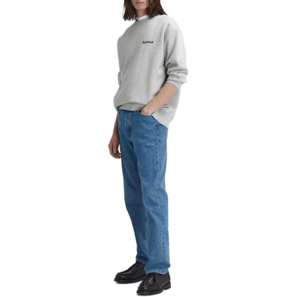 Кофта BARBOUR Brushed Nicholas Однотонный свитшот с круглым вырезом и длинными рукавами Мужской Серый - изображение 4