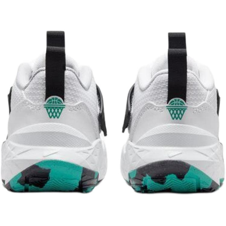Кроссовки для баскетбола Nike Team Hustle D 12 Low Баскетбольные кроссовки Черный Белый Зеленый Детские - изображение 4