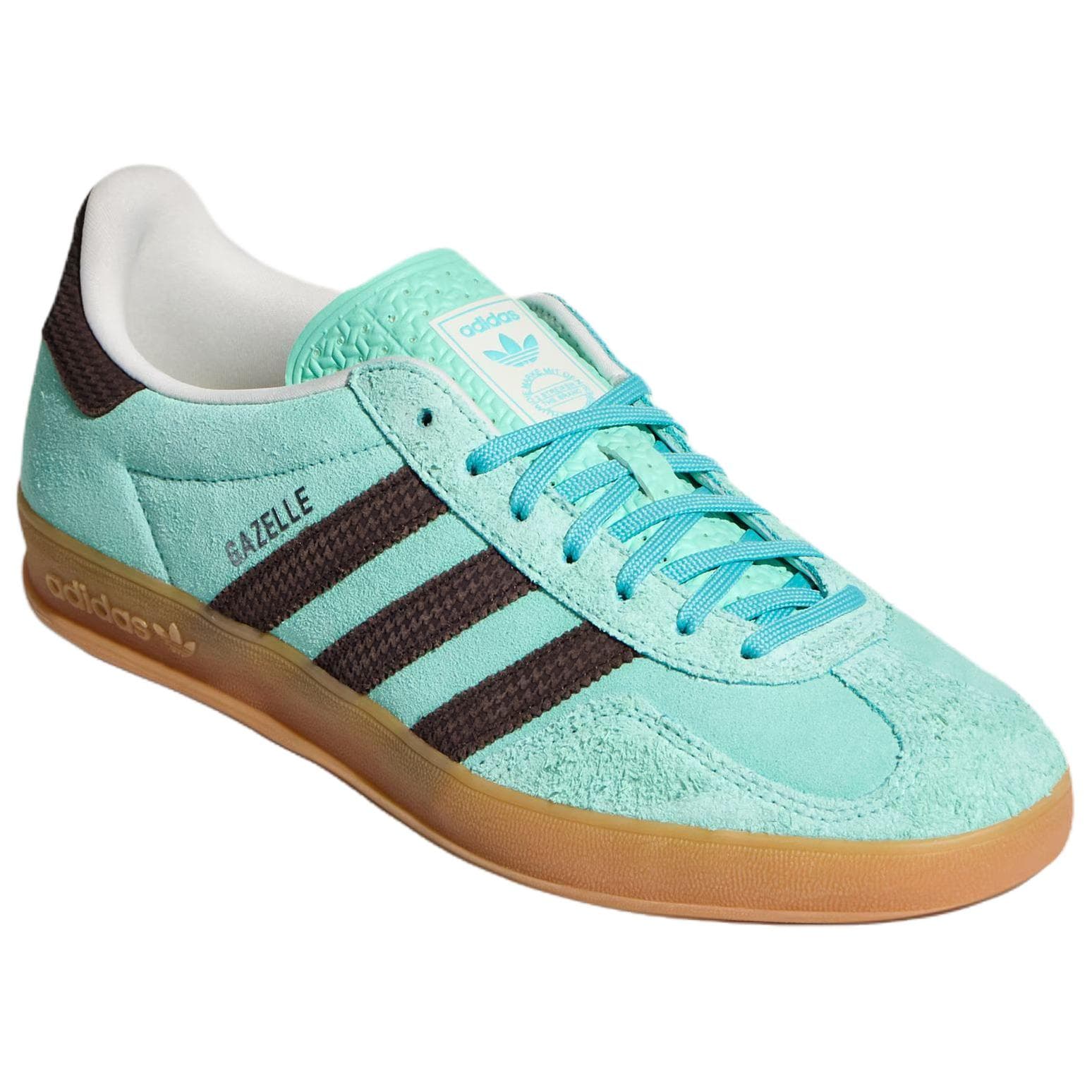 Кроссовки Adidas Originals GAZELLE INDOOR Кожаные кеды немецкой армии (GAT) Унисекс Без рисунка Зеленый Коричневый - изображение 3