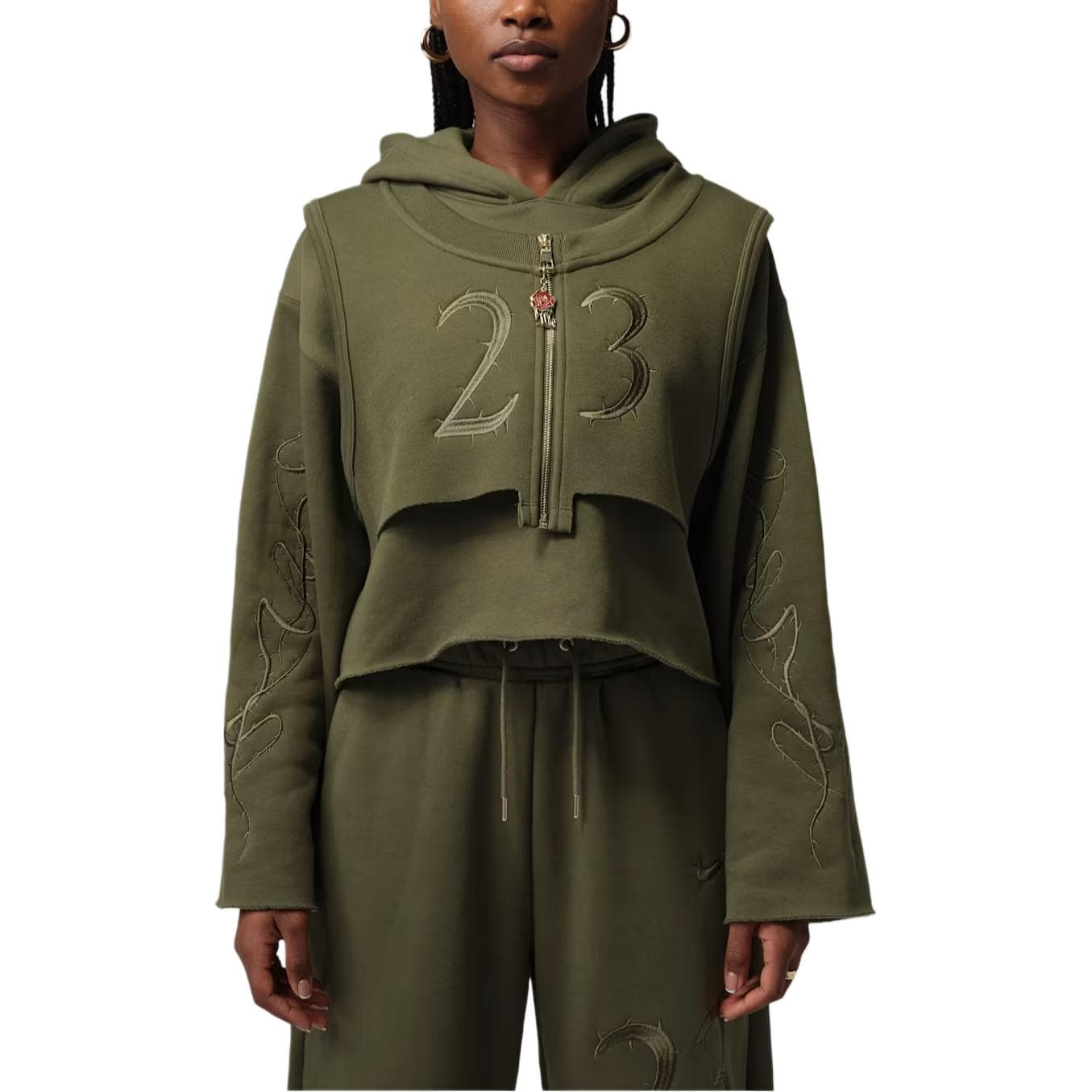 Худи Jordan X Teyana Taylor С флисовой подкладкой с капюшоном удобное модное с длинными рукавами худи-платье в стиле ханьфу - изображение 1