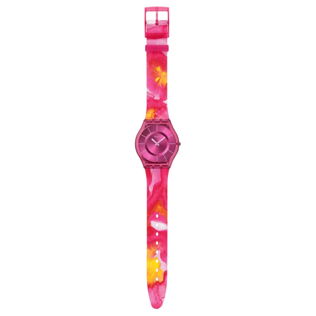 Часы SWATCH PAINTED PARADISE Кварцевый механизм водонепроницаемость 30 м унисекс часы 34 мм розовый циферблат - изображение 2