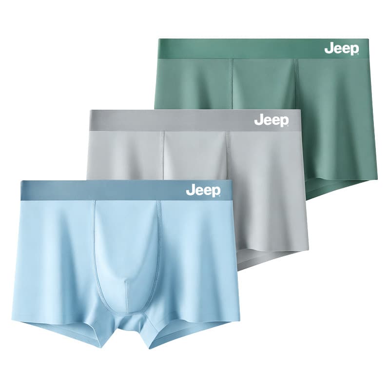 Трусы Jeep [3 упаковки] Светло-синий + Светло-серый + Фруктовый зеленый Мужские боксеры - изображение 1