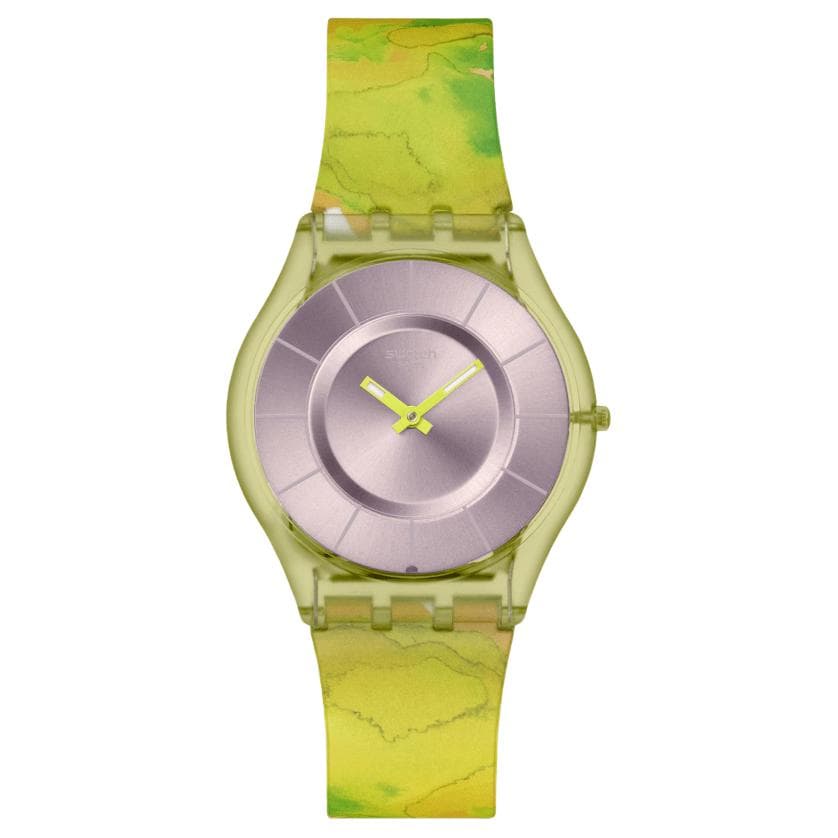 Часы SWATCH Разрисованный PARADISE Кварцевый механизм Унисекс Часы 34 мм Фиолетовый Циферблат - изображение 1