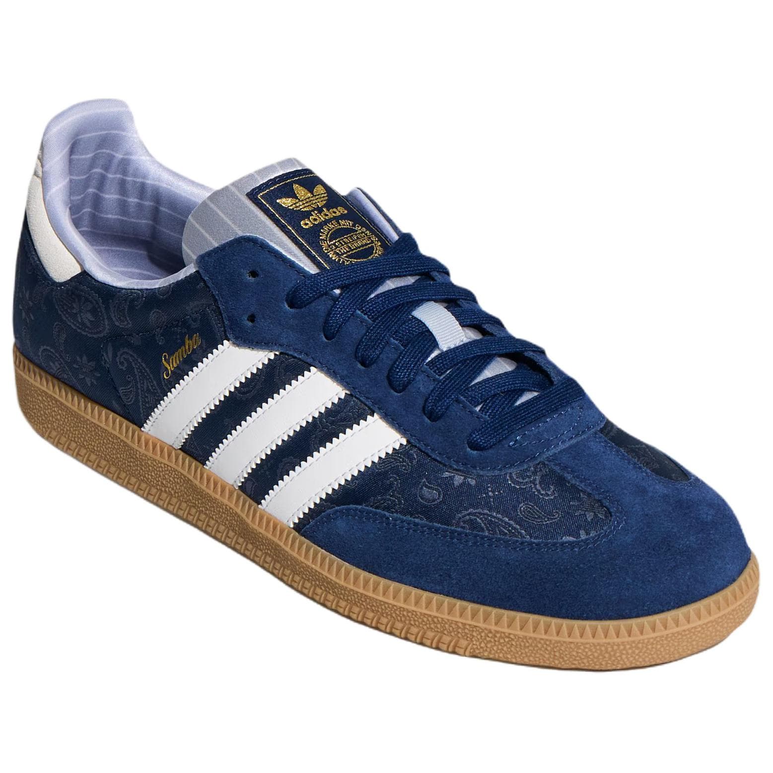 Кроссовки Adidas Originals Samba OG Кеды немецкой армии (GAT) Унисекс Синий Белый - изображение 3