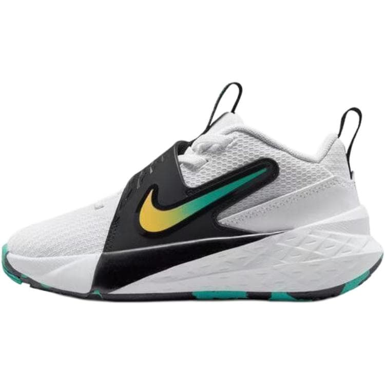 Кроссовки для баскетбола Nike Team Hustle D 12 Low Баскетбольные кроссовки Черный Белый Зеленый Детские - изображение 1