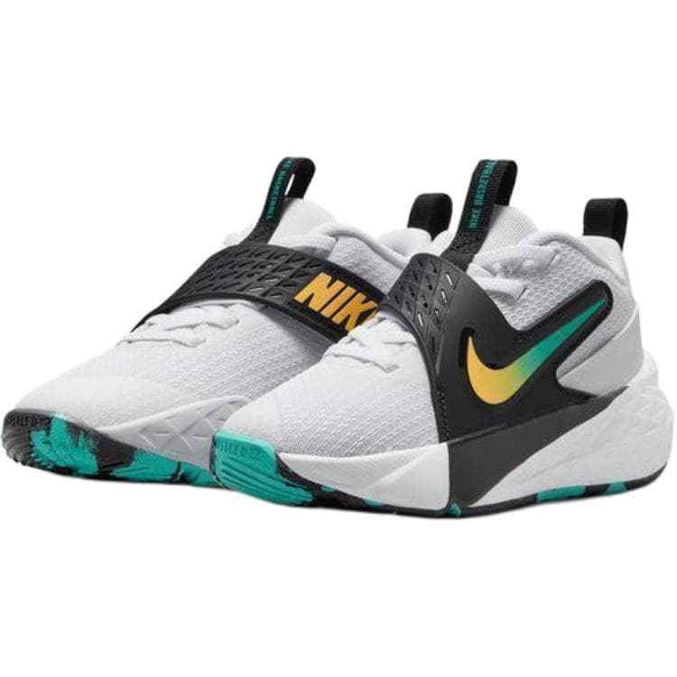 Кроссовки для баскетбола Nike Team Hustle D 12 Low Баскетбольные кроссовки Черный Белый Зеленый Детские - изображение 3