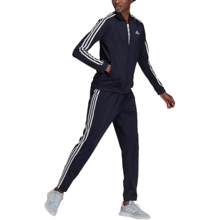 Adidas ESSENTIALS3 Полосы SS25 TRACK SUIT PRIMEGREEN Повседневный Костюм Женский Чернила Белый - изображение 4
