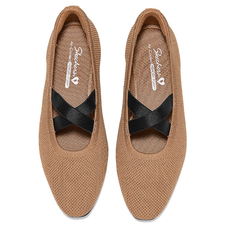 Тапочки Skechers CLEO SNIP Синтетическая кожа Повседневная обувь Женская Коричневая - изображение 3