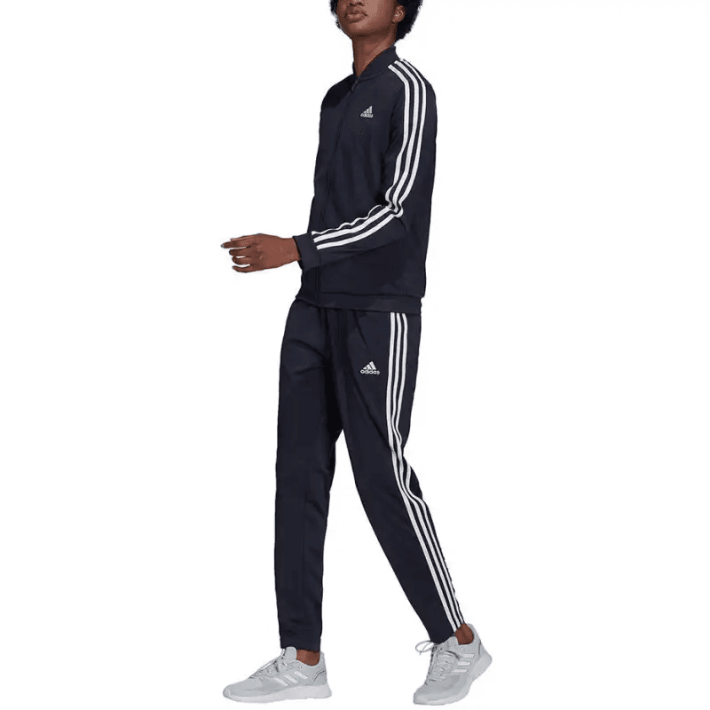 Adidas ESSENTIALS3 Полосы SS25 TRACK SUIT PRIMEGREEN Повседневный Костюм Женский Чернила Белый - изображение 2
