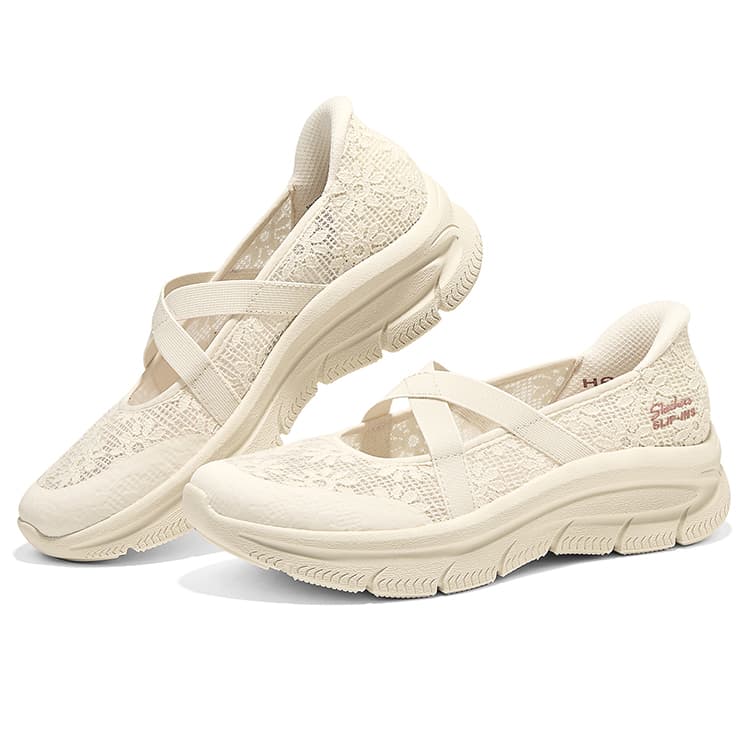 Skechers Arch Fit Туфли Мэри Джейн Женские Сливочного цвета - изображение 4