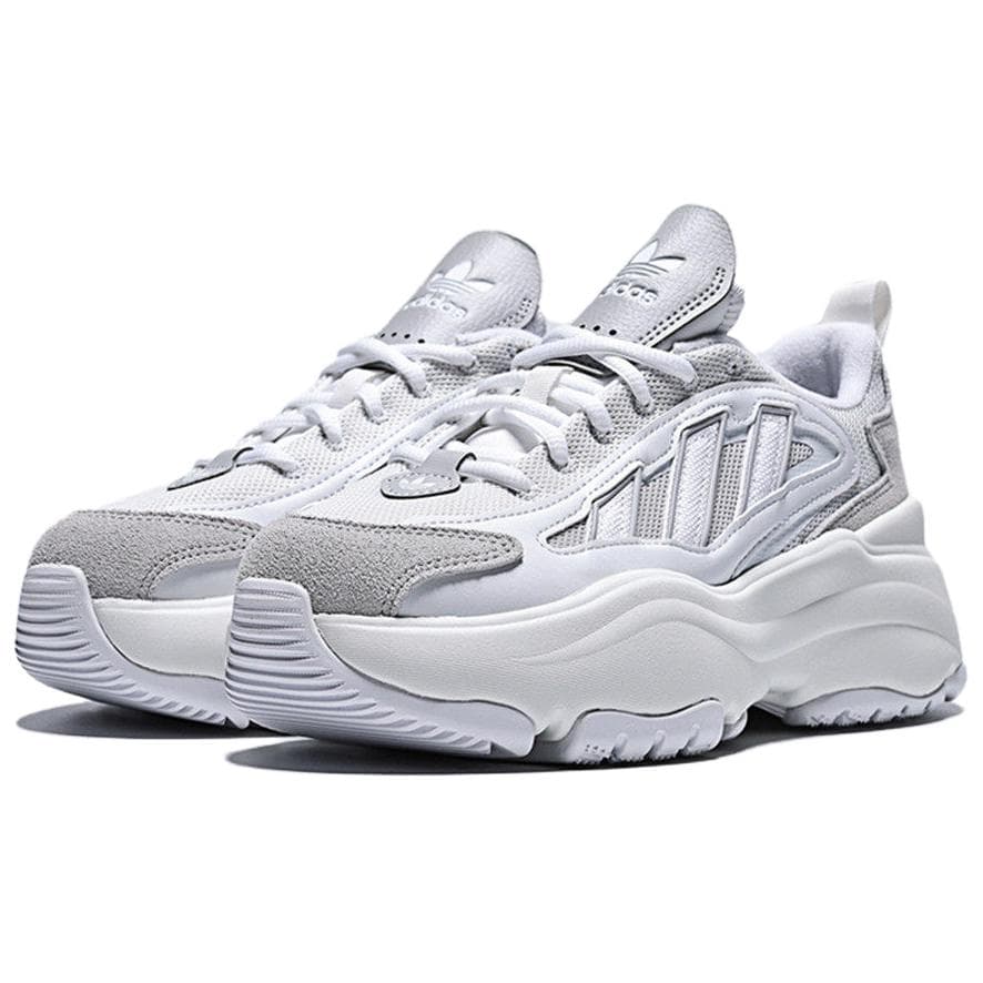 Кроссовки Adidas Originals OZGAIA Low Топ Толстая подошва Кроссовки Унисекс Серый Белый - изображение 3