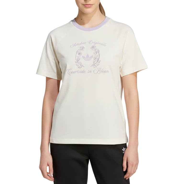 Футболка Adidas Originals Белый Фиолетовый Детские Футболки - изображение 1