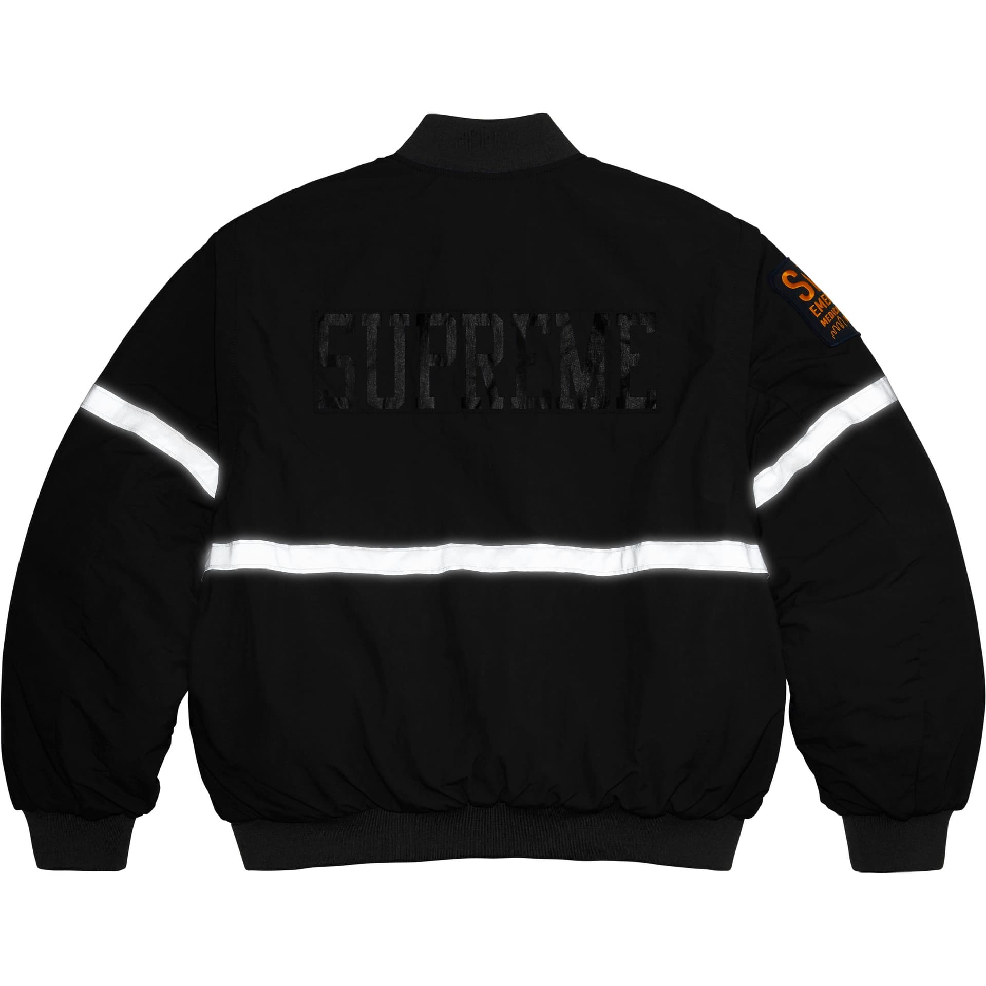 Куртка Supreme SS26 WEEK5 ZIP OFF рукав Светоотражающий Полосатый Куртка Куртки Пальто Унисекс - изображение 3