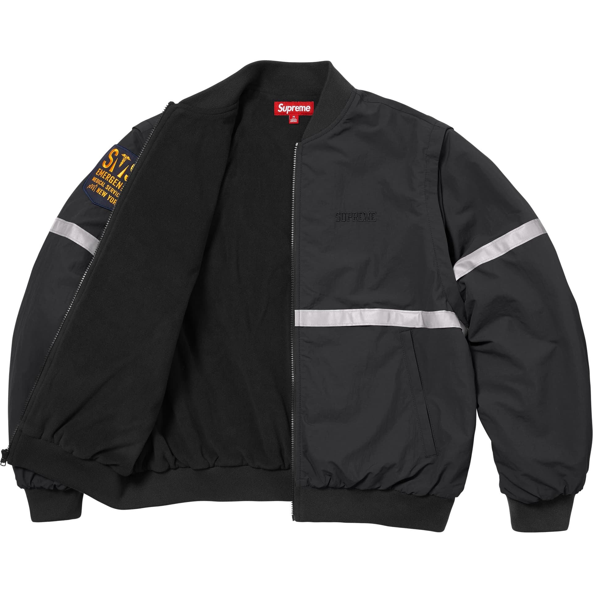 Куртка Supreme SS26 WEEK5 ZIP OFF рукав Светоотражающий Полосатый Куртка Куртки Пальто Унисекс - изображение 4