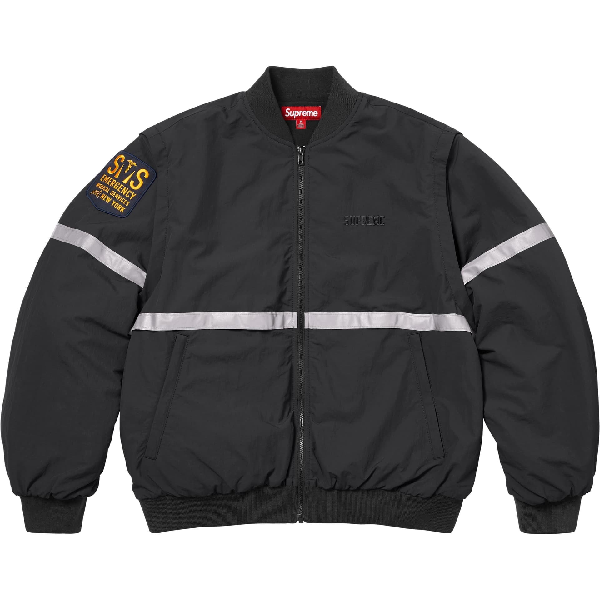 Куртка Supreme SS26 WEEK5 ZIP OFF рукав Светоотражающий Полосатый Куртка Куртки Пальто Унисекс - изображение 1