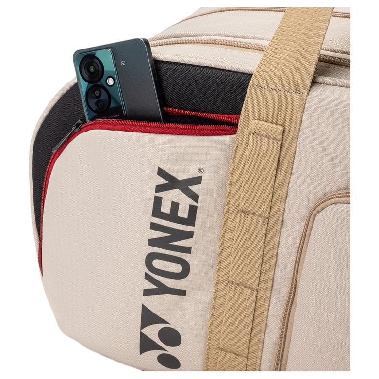 Спортивная сумка YONEX Ткань Падел Бадминтон Ракетки Сумка Спортивная Сумка Унисекс Светлая Умбра Бежевый Желтый - изображение 5