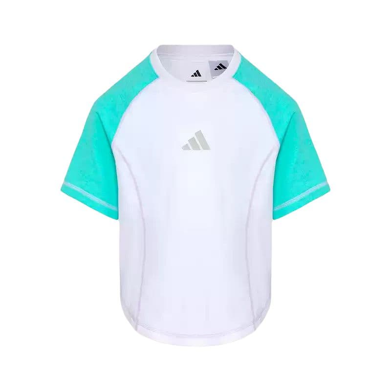 Футболка Adidas Белый и Мятно-Зеленый Детские Футболки - изображение 1