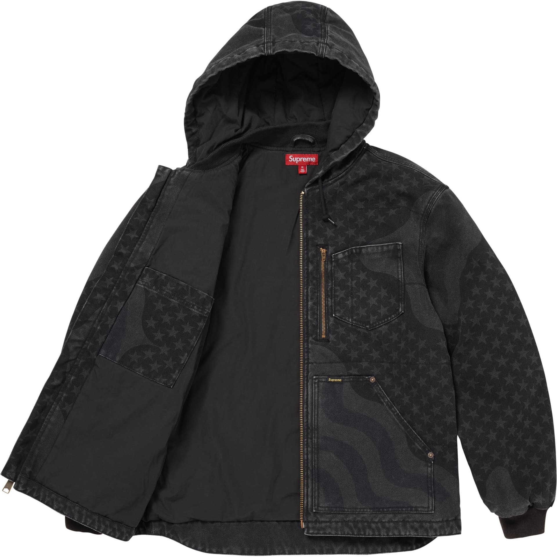 Куртка Supreme SS26 WEEK5 Флаг Стеганый С капюшоном Рабочая Куртка Унисекс - изображение 2
