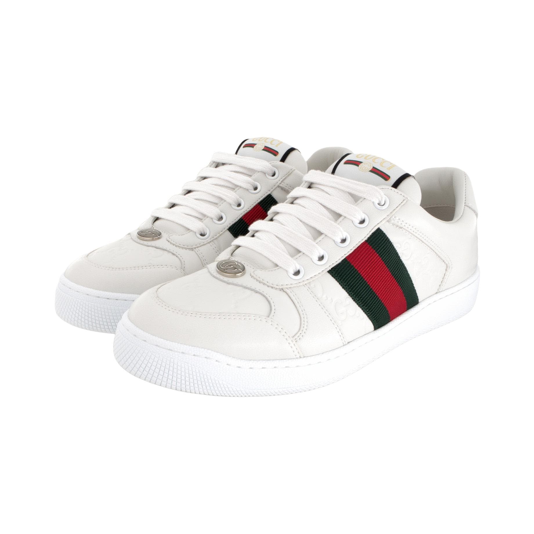 Кроссовки Gucci Leather Low-Top Sneakers White - изображение 3