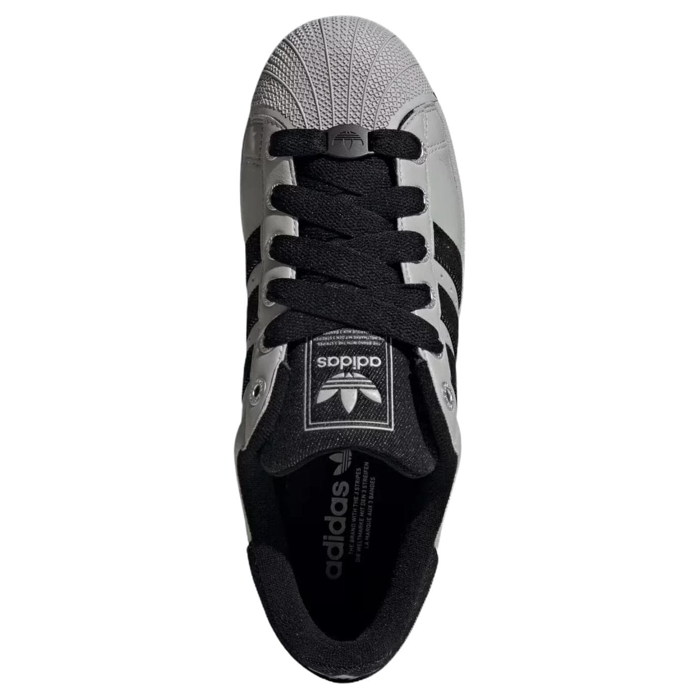 Кроссовки Adidas Originals Superstar 2 Текстиль Кожа Низкие Кроссовки для скейтбординга Унисекс Серый Черный - изображение 3