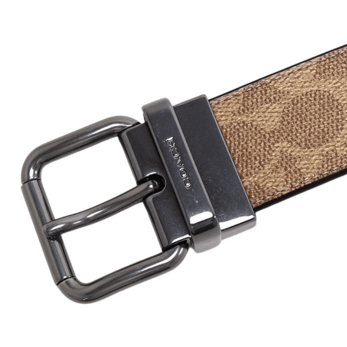Ремень COACH ПВХ Искусственная кожа Ремни Мужской Коричневый Угольный серый Ширина корпуса 3,8 см - изображение 2