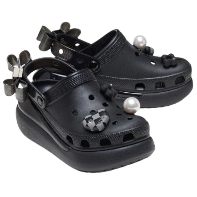 Сабо Crocs Классический Украшение Кремовый Сабо Резиновые Женские Черные - изображение 3