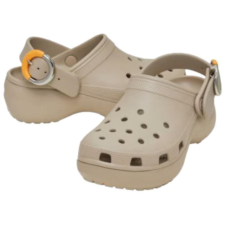 Сабо Crocs Classic Platform Clog Смола Croslite Сабо Женские Бежевый - изображение 3