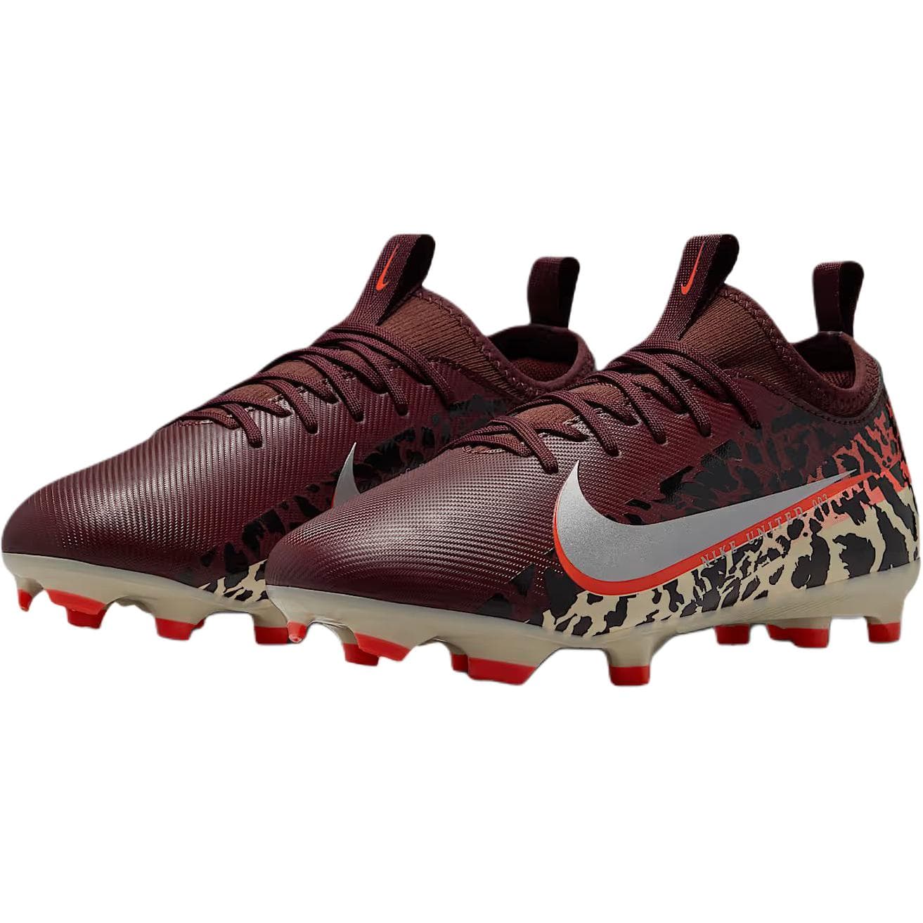 Бутсы NIKE Mercurial Vapor 16 Academy Противоскользящие Устойчивые к истиранию Низкие Детские Футбольные Бутсы Бордовые - изображение 3