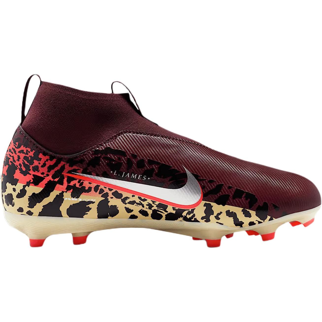 Бутсы NIKE Mercurial Superfly 10 Противоскользящие Устойчивые к истиранию Высокие Футбольные бутсы Бордовые Детские - изображение 2