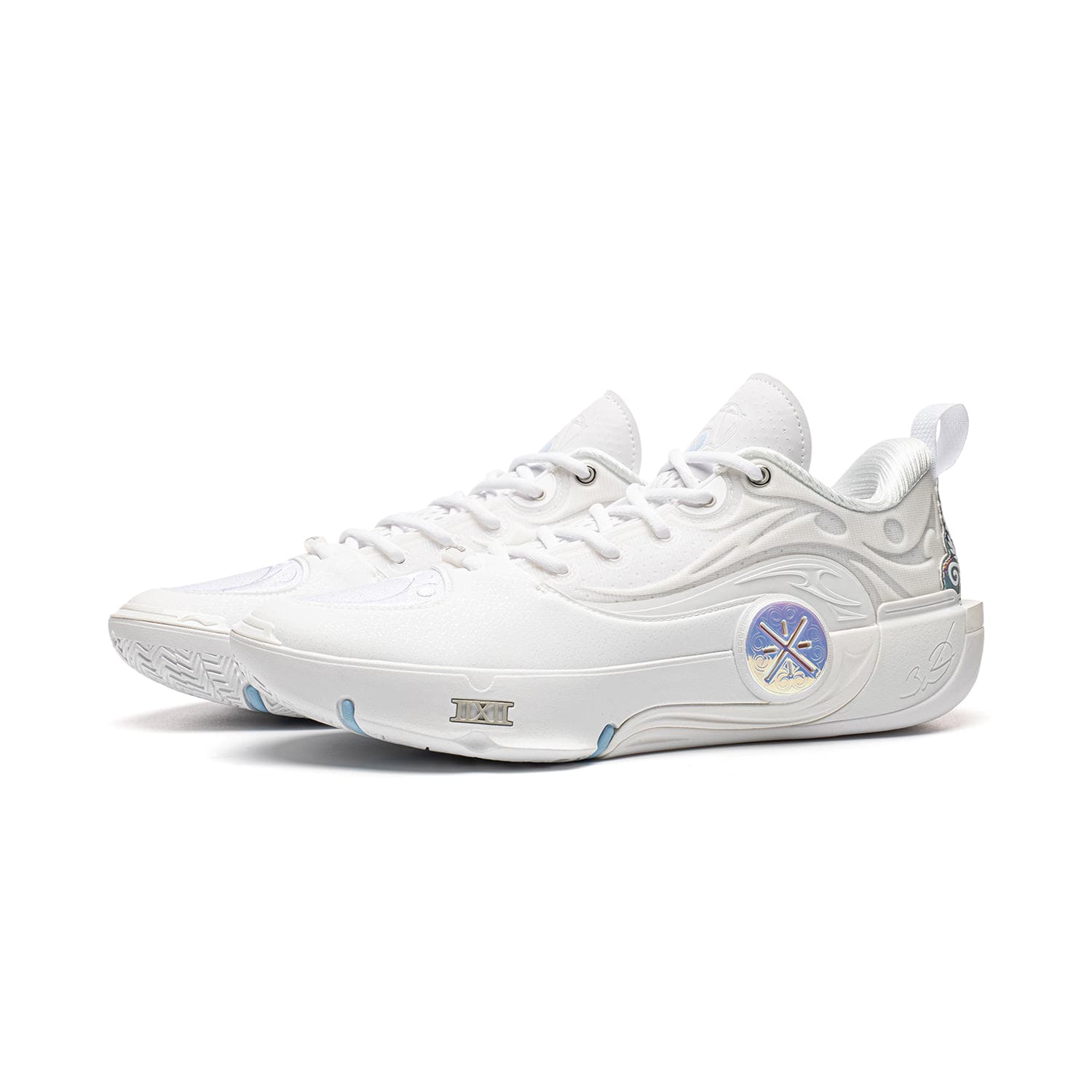 Кроссовки для баскетбола Li-Ning WOW12 Way of Wade 12 305 Двухслойная технология BENG и карбоновая пластина, гибкость и стабильность, амортизация, отскок, сцепление, лоу-топы, баскетбольные кроссовки, унисекс, бело-синий - изображение 3