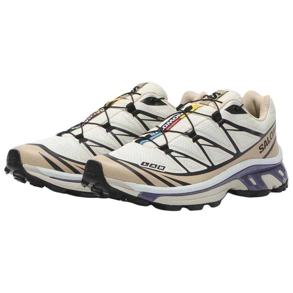 Кроссовки для бега Salomon XT 6 ТПУ (TPU) Сетчатая ткань Беговые кроссовки Унисекс Бежевый Белый Фиолетовый - изображение 3