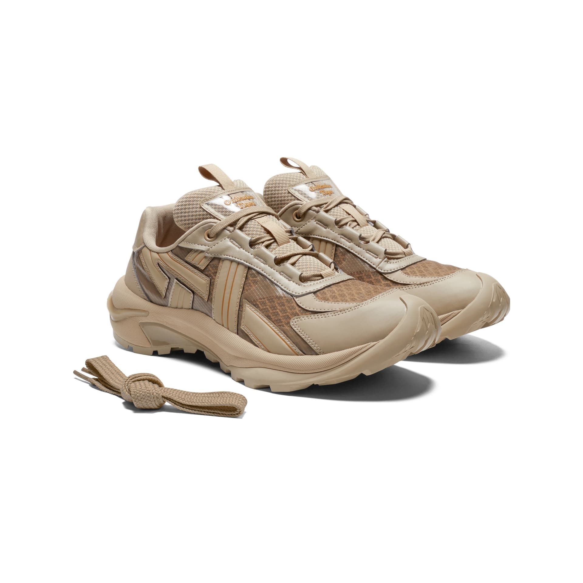 Кроссовки Onitsuka Tiger TIGTRAIL Устойчивая к истиранию Низкая Повседневная Обувь Унисекс Песочного цвета - изображение 3