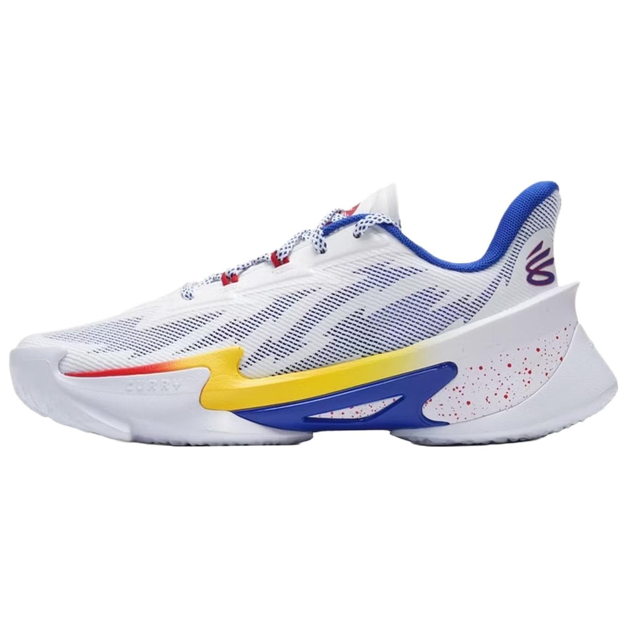 Кроссовки для баскетбола Under Armour CURRY SERIES 7 Ткань Устойчивая к истиранию Дышащая Низкий Верх Баскетбольные кроссовки Унисекс Белый Синий - изображение 1