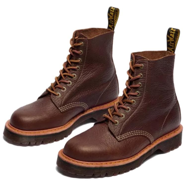 Ботинки Dr.Martens 1460 Кожаные Короткие Армейские Ботинки Унисекс Коричневые - изображение 4
