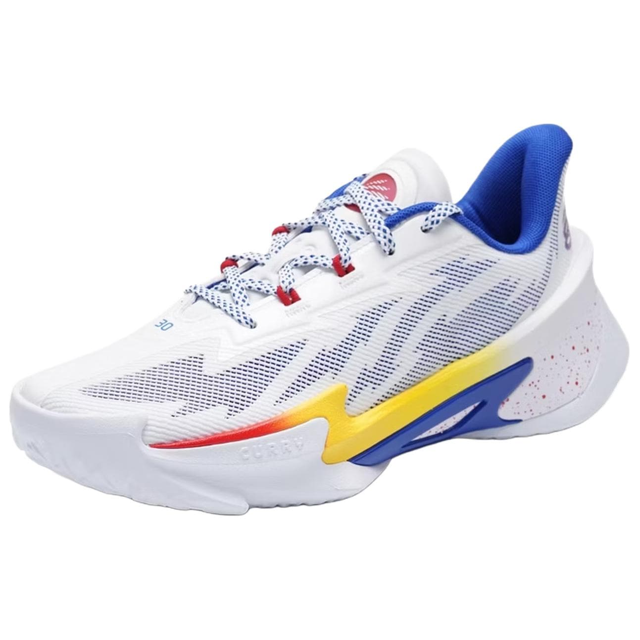 Кроссовки для баскетбола Under Armour CURRY SERIES 7 Ткань Устойчивая к истиранию Дышащая Низкий Верх Баскетбольные кроссовки Унисекс Белый Синий - изображение 3