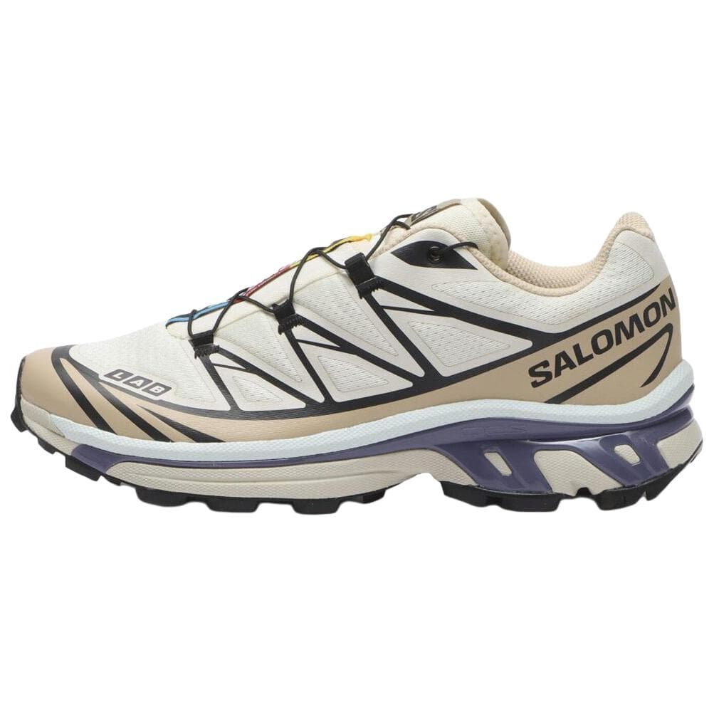 Кроссовки для бега Salomon XT 6 ТПУ (TPU) Сетчатая ткань Беговые кроссовки Унисекс Бежевый Белый Фиолетовый - изображение 1