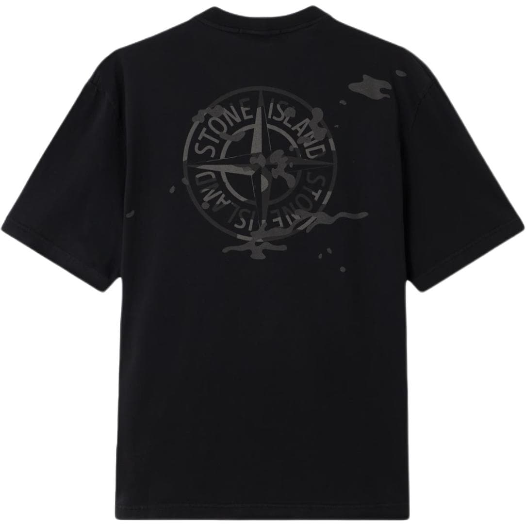 Футболка STONE ISLAND Мужские черные T-рубашки - изображение 2
