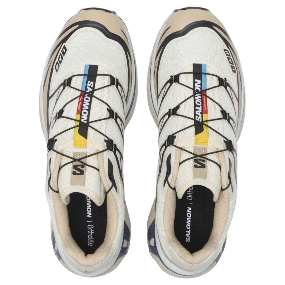 Кроссовки для бега Salomon XT 6 ТПУ (TPU) Сетчатая ткань Беговые кроссовки Унисекс Бежевый Белый Фиолетовый - изображение 4