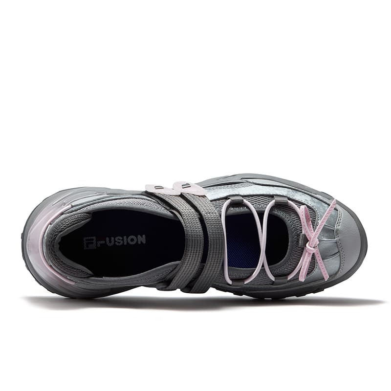 Кроссовки FILA FUSION EVA SANDAL Jelly Sandals Дышащая Легкая Повседневная Обувь Женская Серого Цвета - изображение 4