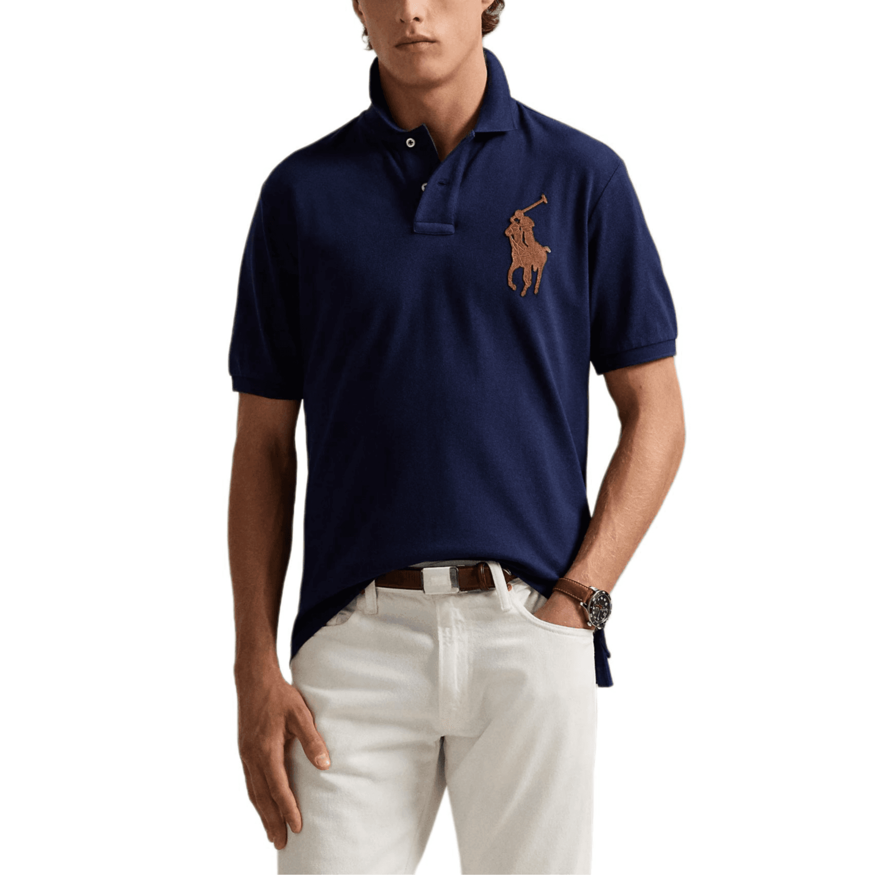 Поло Polo Ralph Lauren Big Pony Поло Смешанная поставка Мужской Элегантный Морской синий - изображение 3