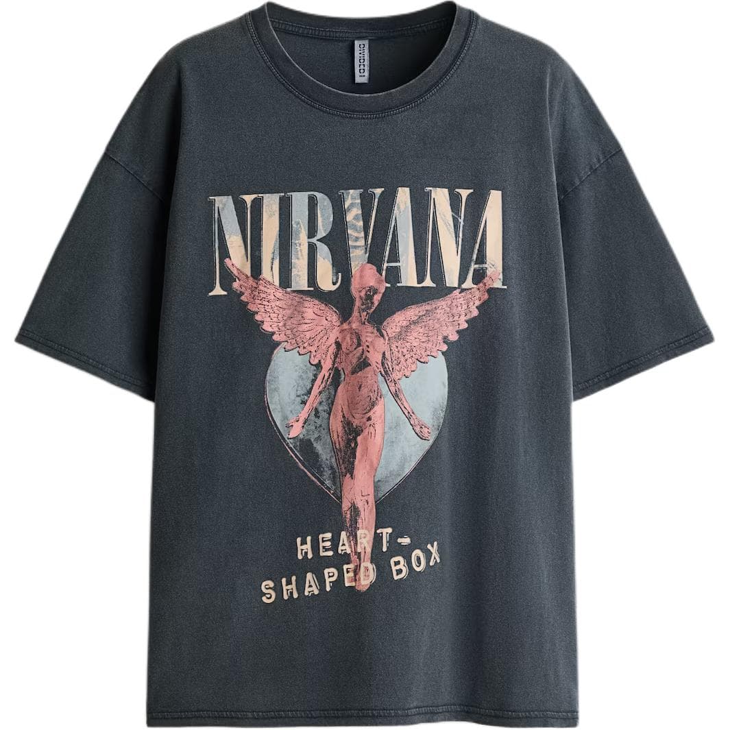 Футболка H M Темно-серый Nirvana Женские T-рубашки - изображение 1