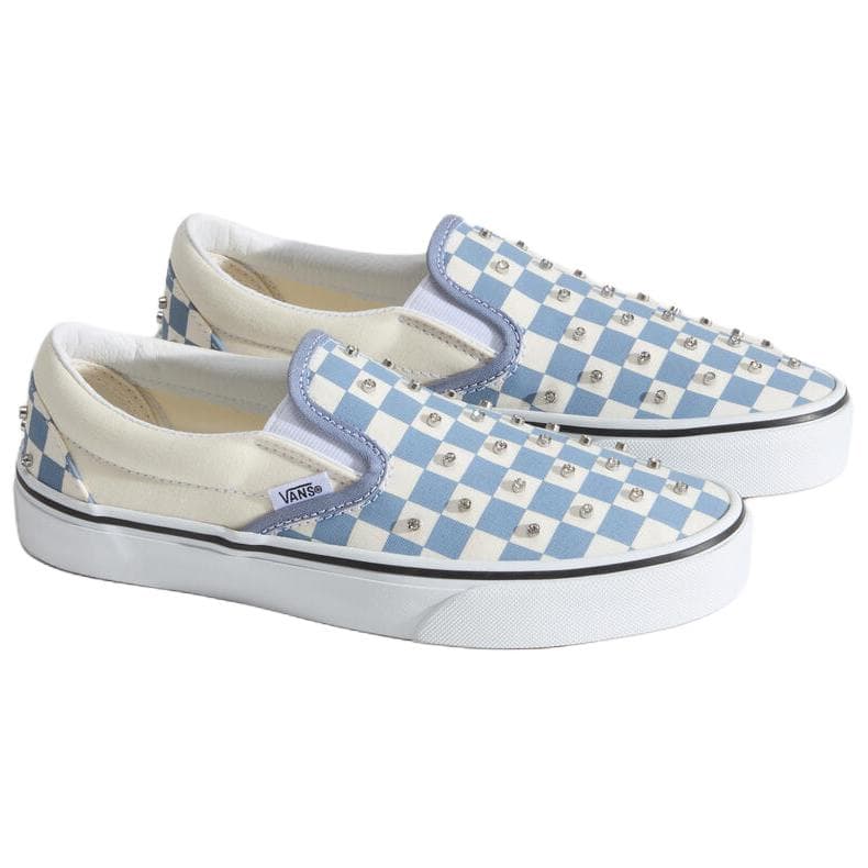 Кроссовки Vans Classic Slip On Скейтборд Обувь Женская Экрю Синяя - изображение 3