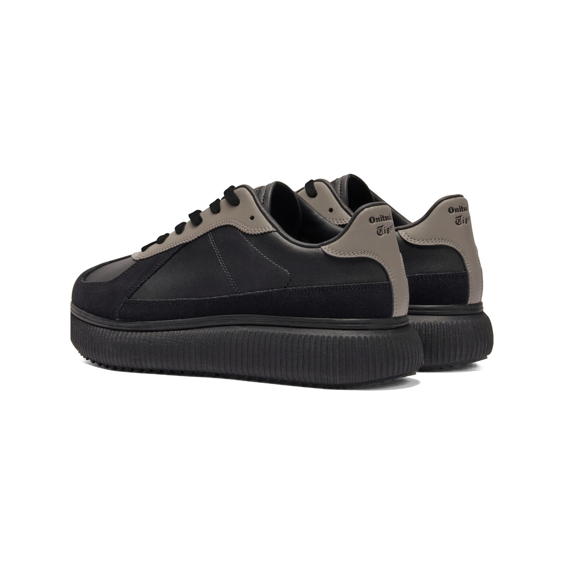 Кроссовки Onitsuka Tiger Delecity Синтетическая кожа Спилок коровьей кожи Низкий топ Повседневная обувь Унисекс Черный Серый - изображение 4
