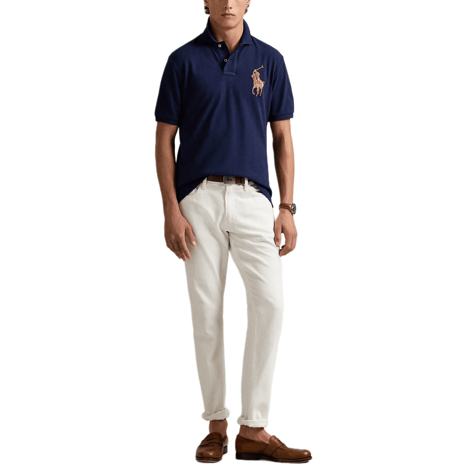 Поло Polo Ralph Lauren Big Pony Поло Смешанная поставка Мужской Элегантный Морской синий - изображение 2